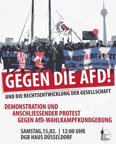 Gegendemo gegen AfD-Wahlveranstaltung in Düsseldorf